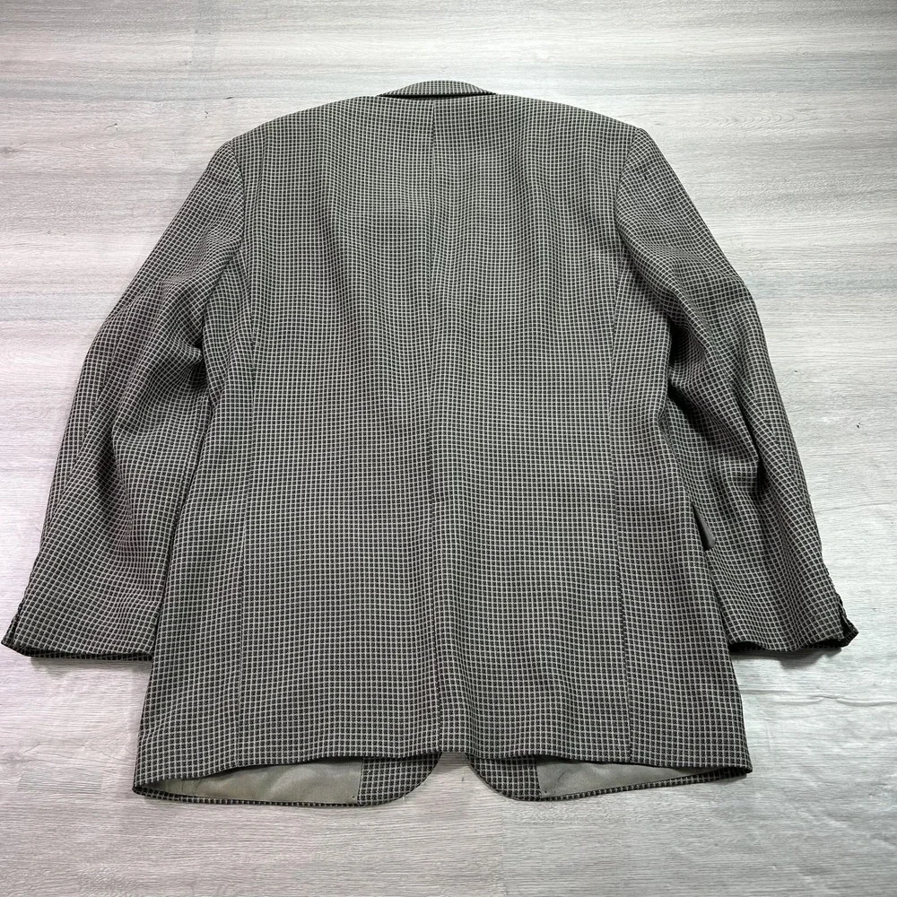 Givenchy Blazer Mens 42R Brown Black Checkered Plaid Sport Coat‎ Jacket